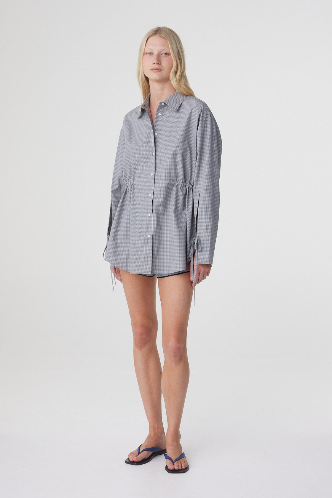 Sia Shirt | Muted Blue Check