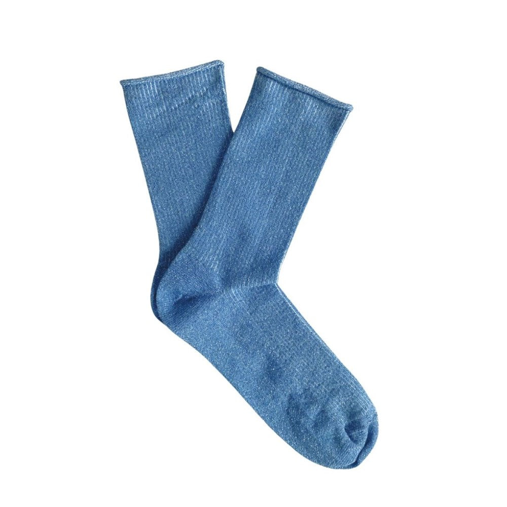 Glitter Lurex Socks | Mineral Blue