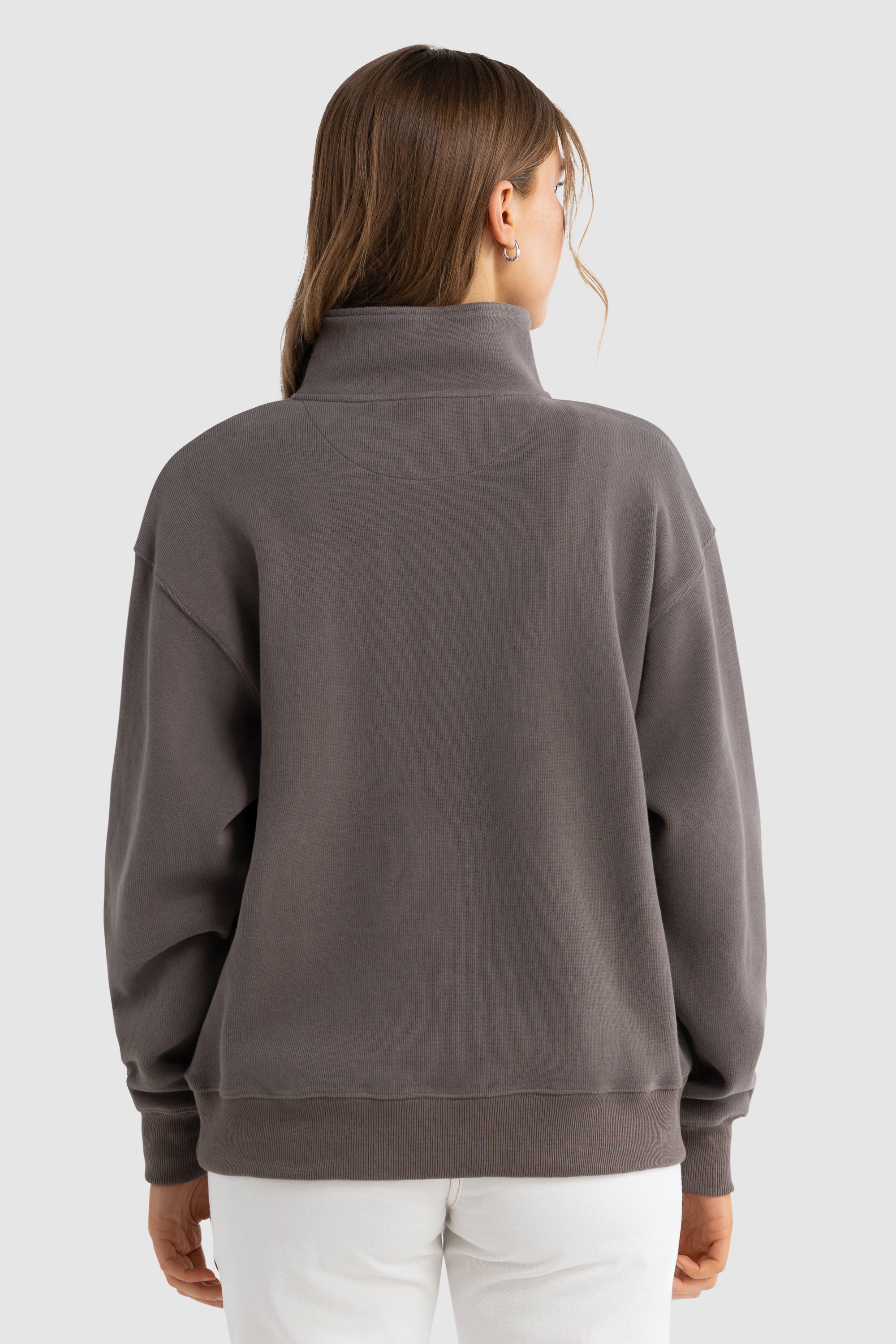 Ava Ribbed Quarter Zip | Espresso