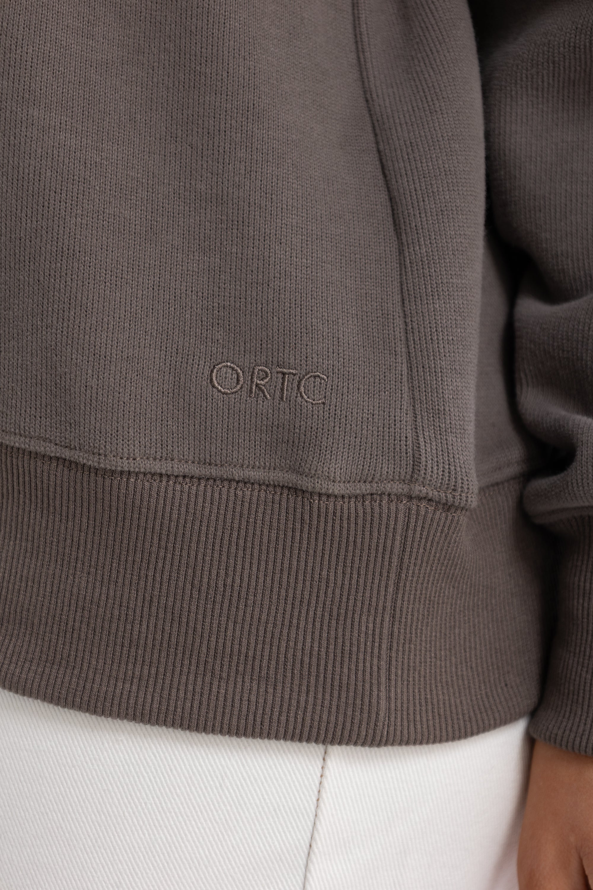 Ava Ribbed Quarter Zip | Espresso