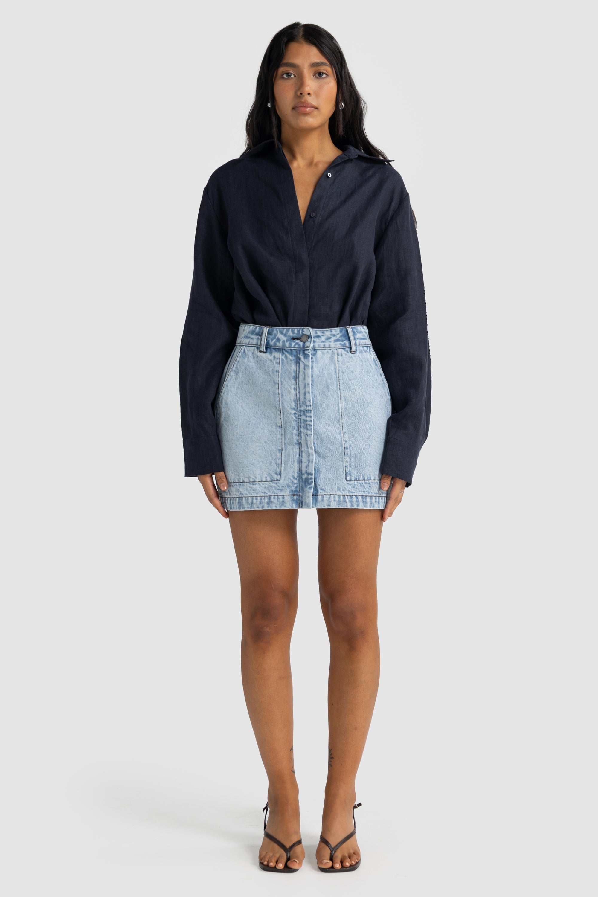 Harley Denim Mini Skirt | Light Blue