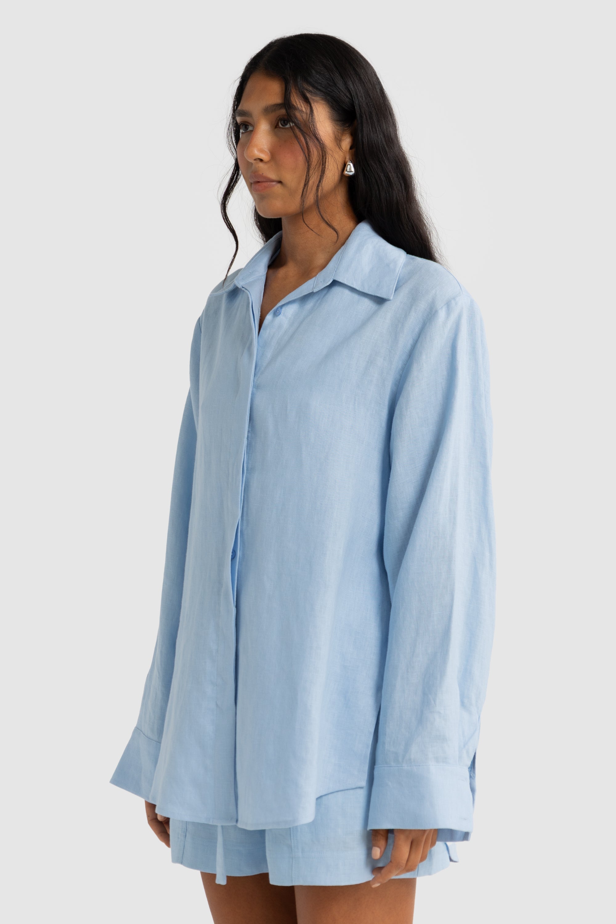 Luca Linen Shirt | Powder Blue