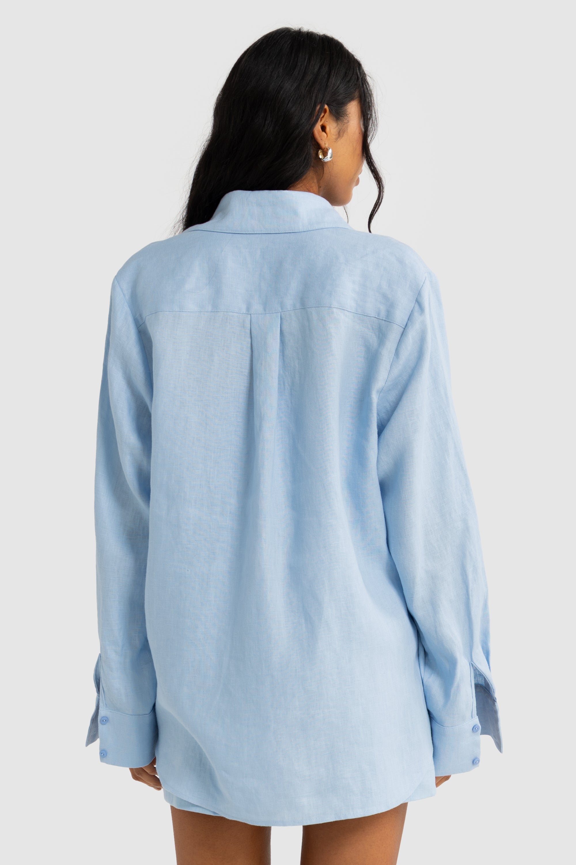 Luca Linen Shirt | Powder Blue