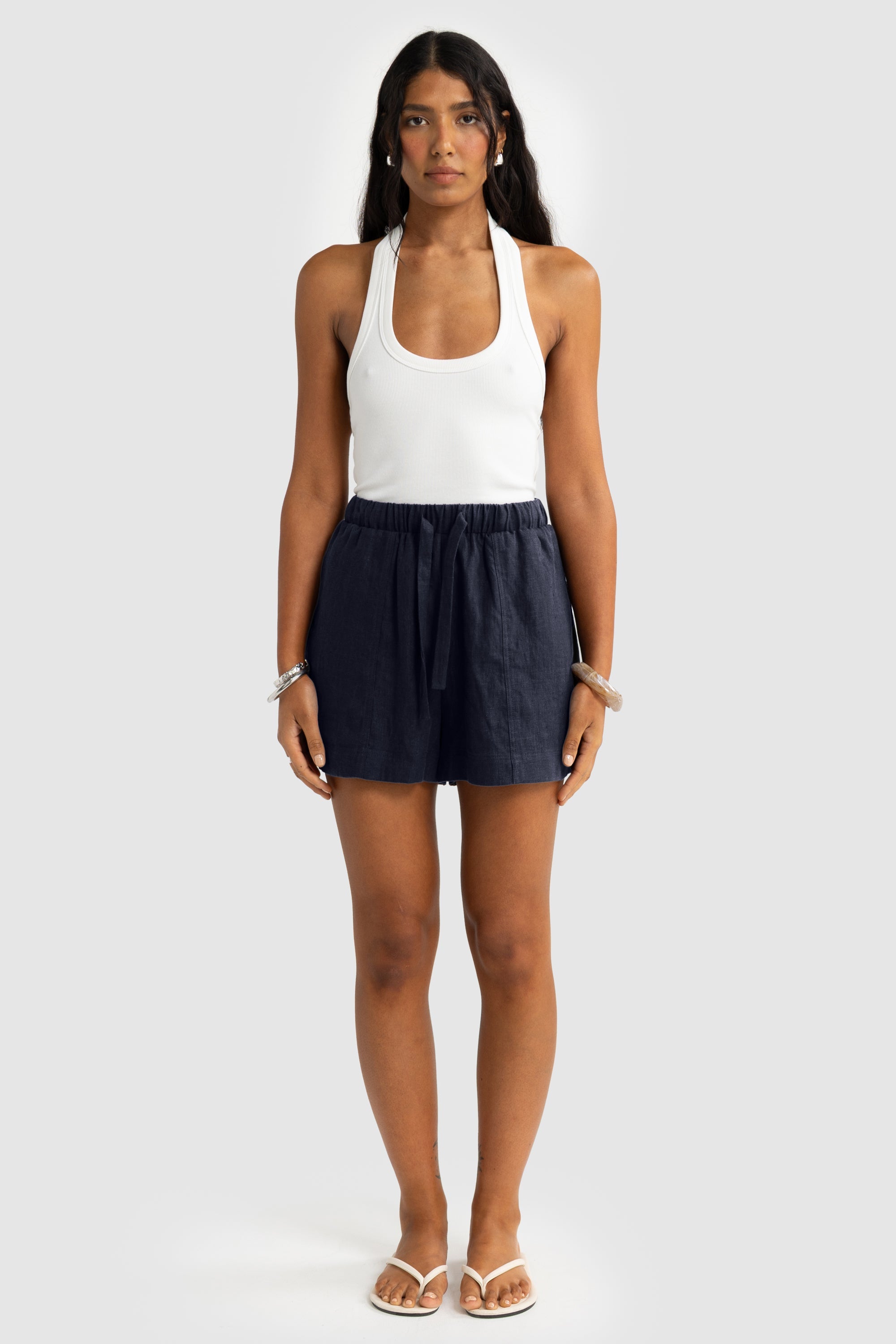 Luca Linen Shorts | French Navy