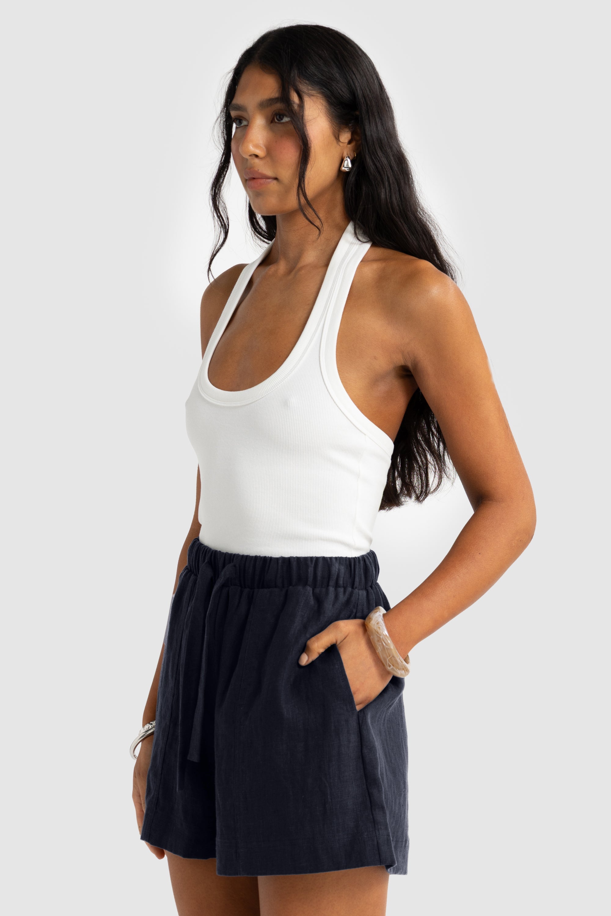 Luca Linen Shorts | French Navy