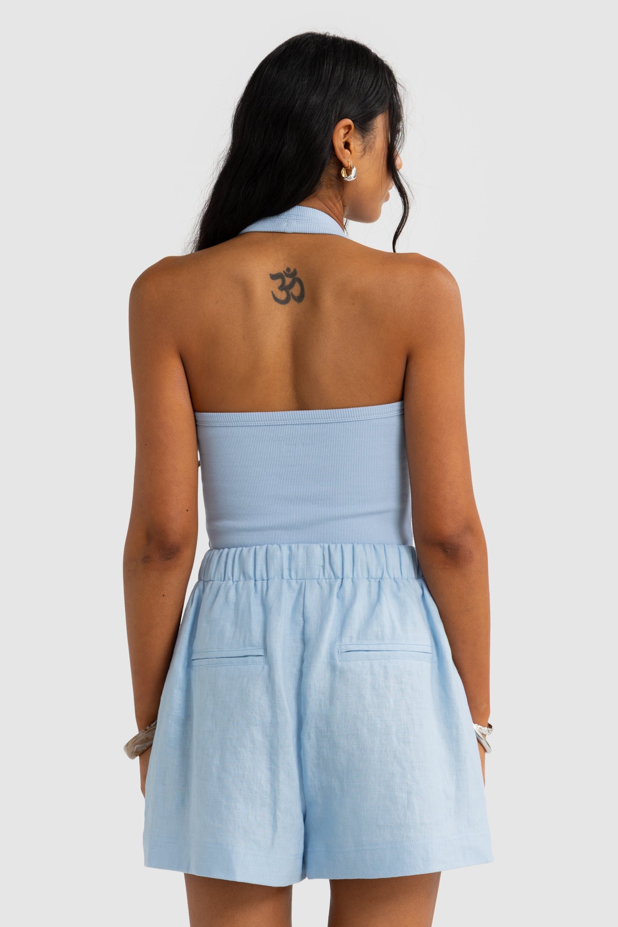 Luca Linen Shorts | Powder Blue