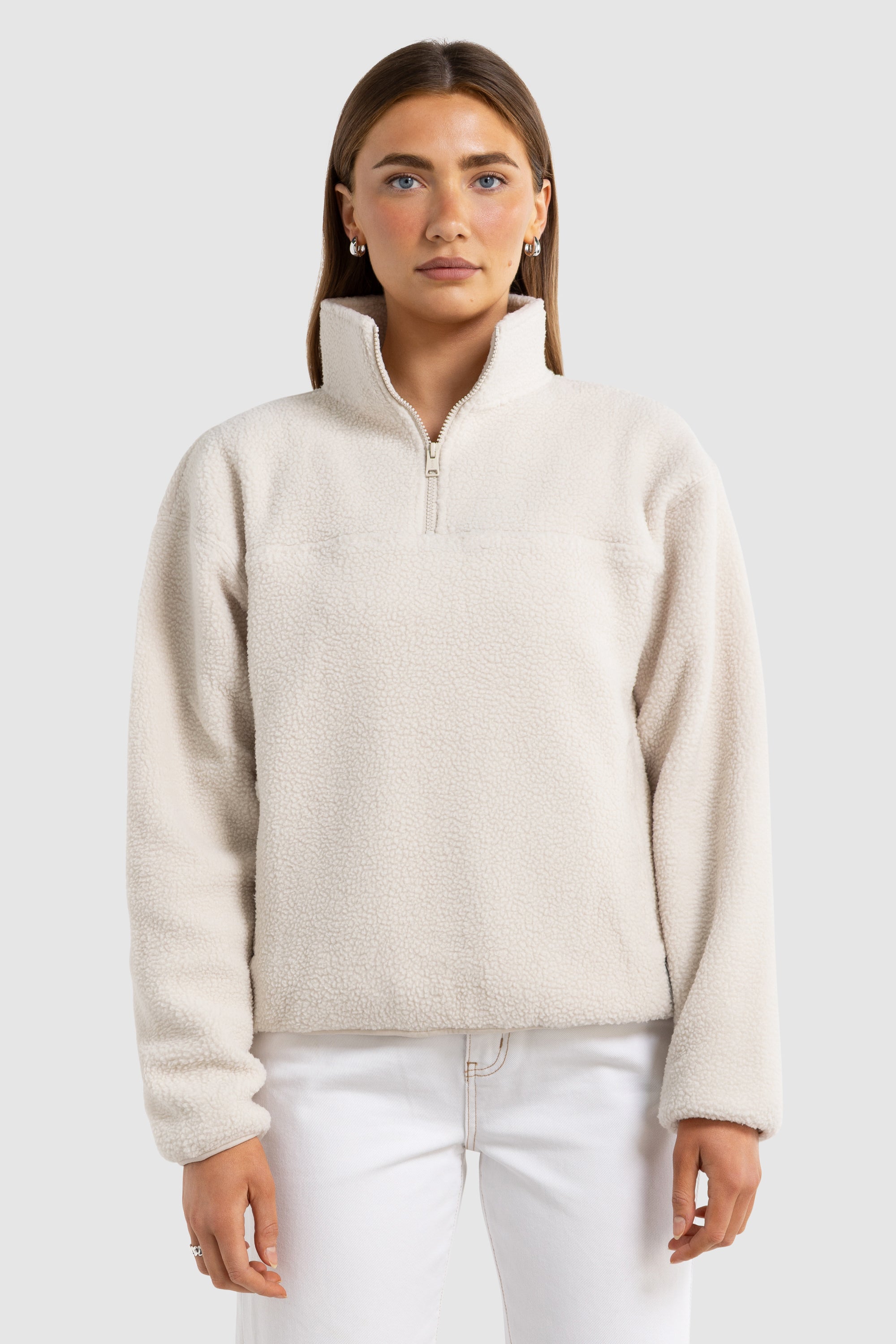 Sherpa Fleece Quarter Zip Unisex | Natural