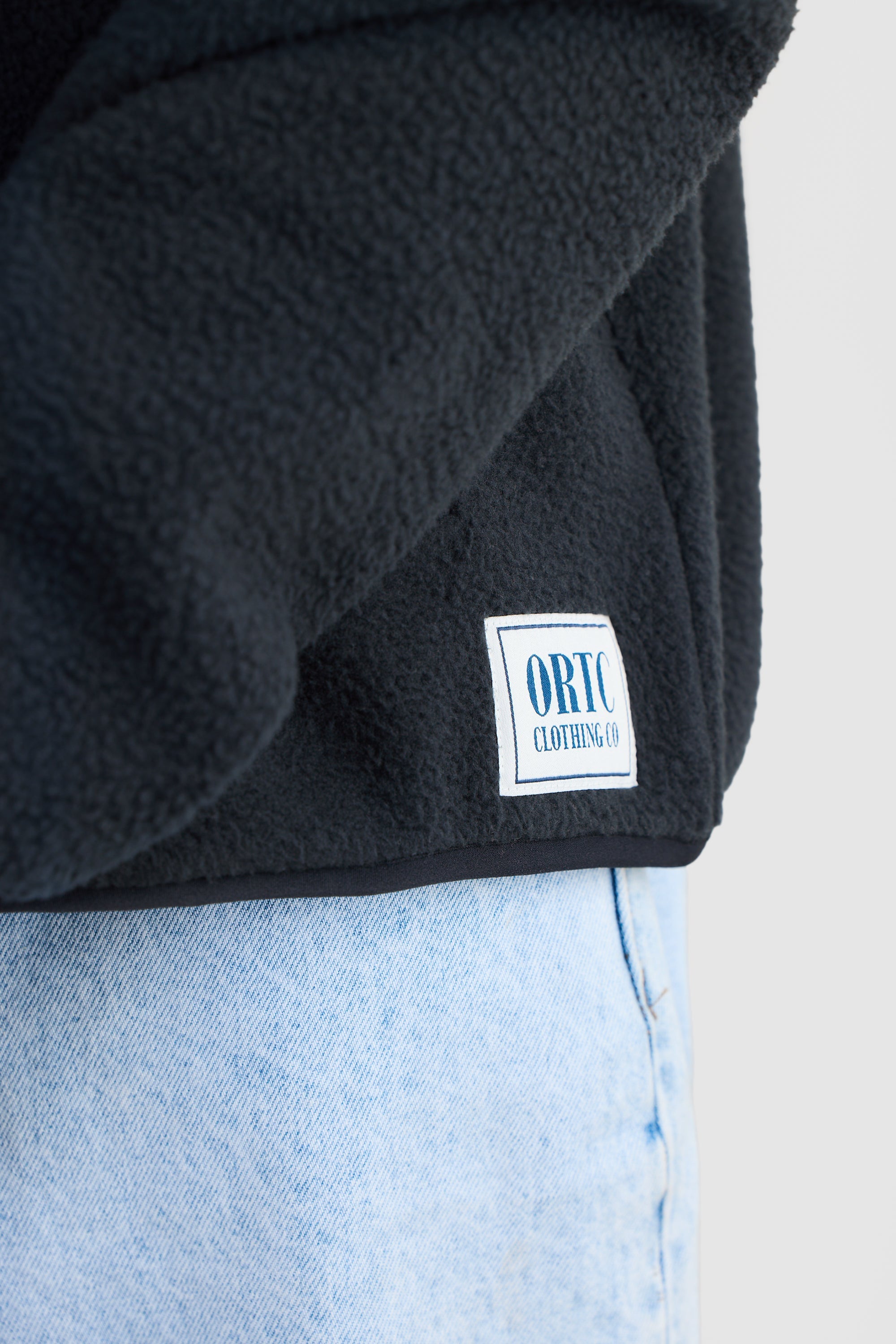 Sherpa Fleece Quarter Zip Unisex | Washed Black