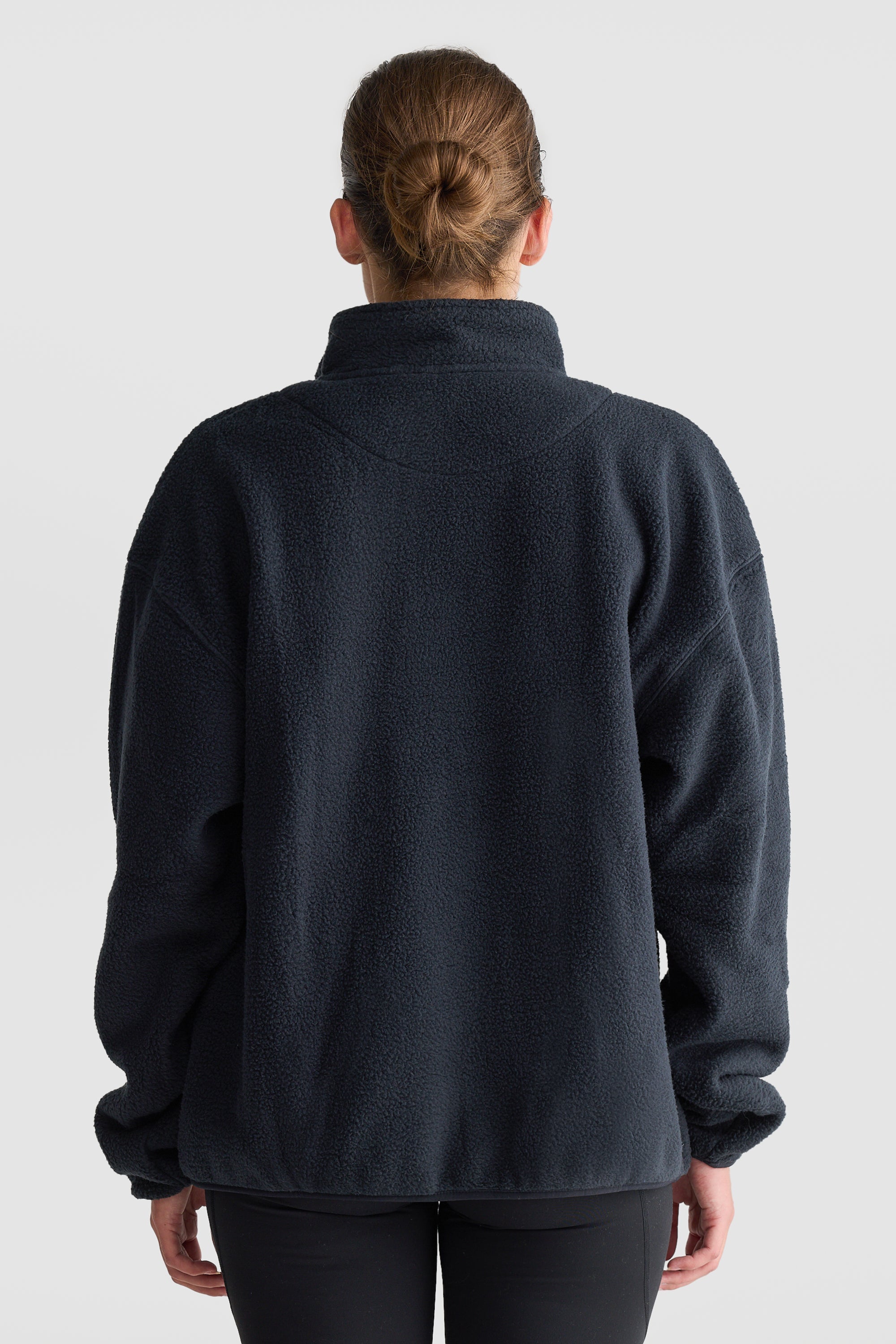 Sherpa Fleece Quarter Zip Unisex | Washed Black