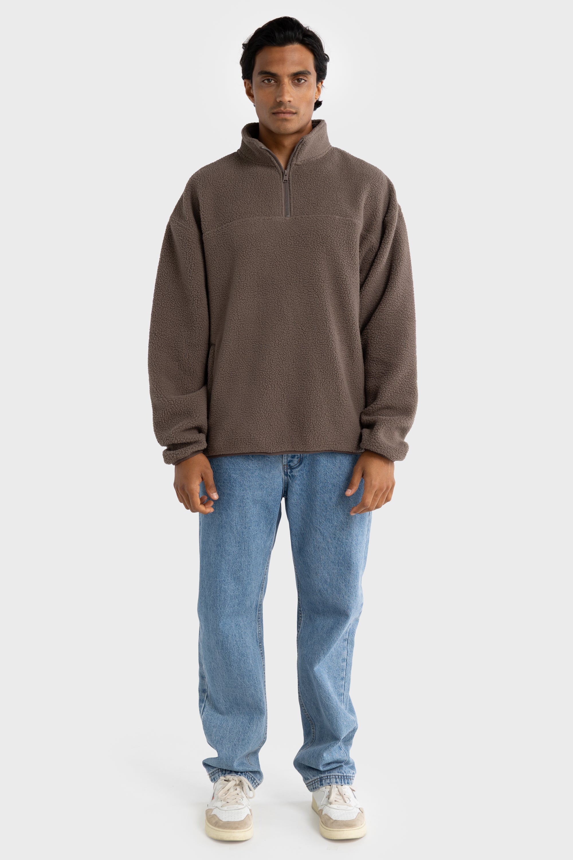 Sherpa Fleece Quarter Zip Unisex | Espresso