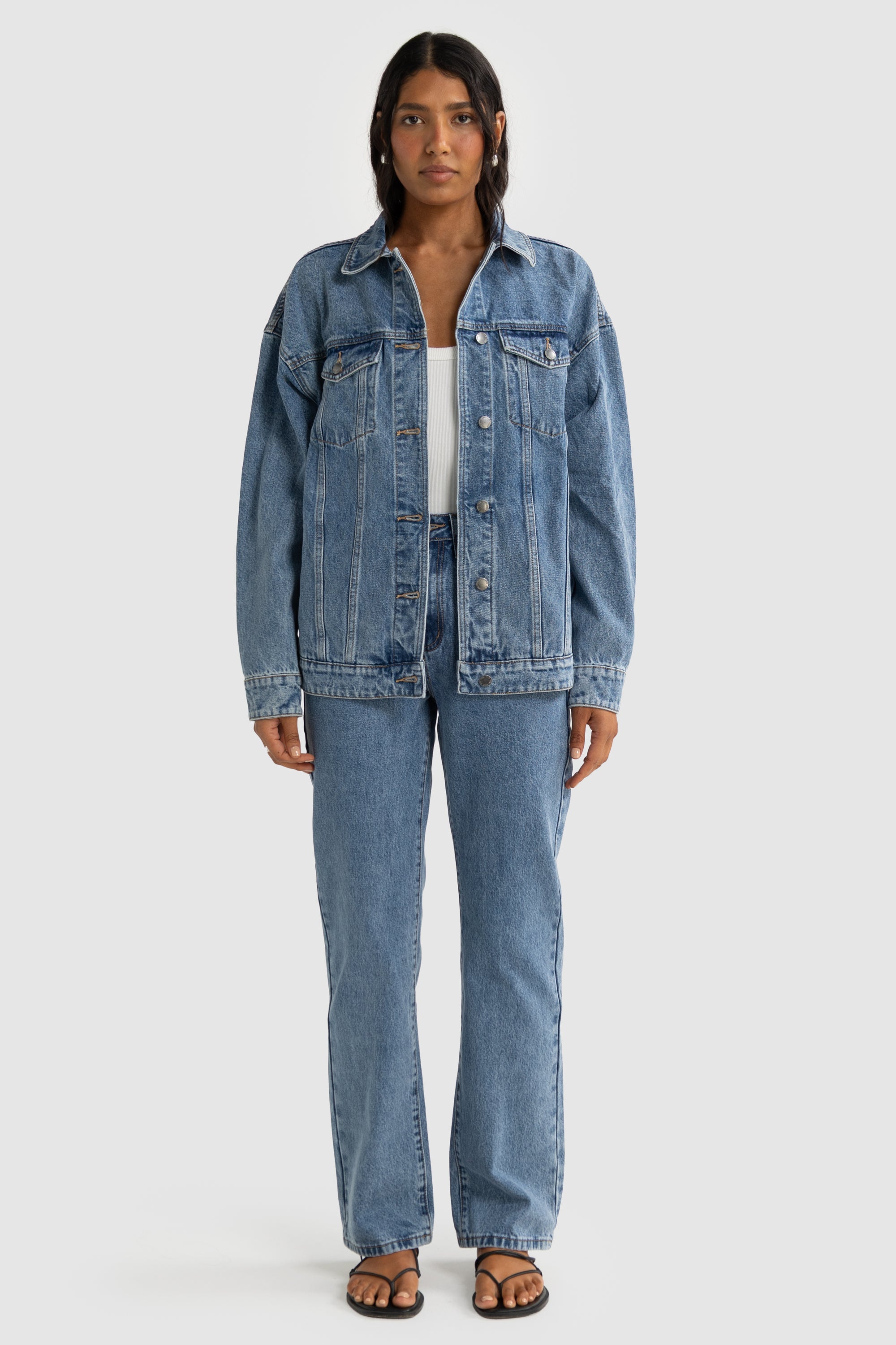 Willow Denim Oversized Jacket | Mid Blue