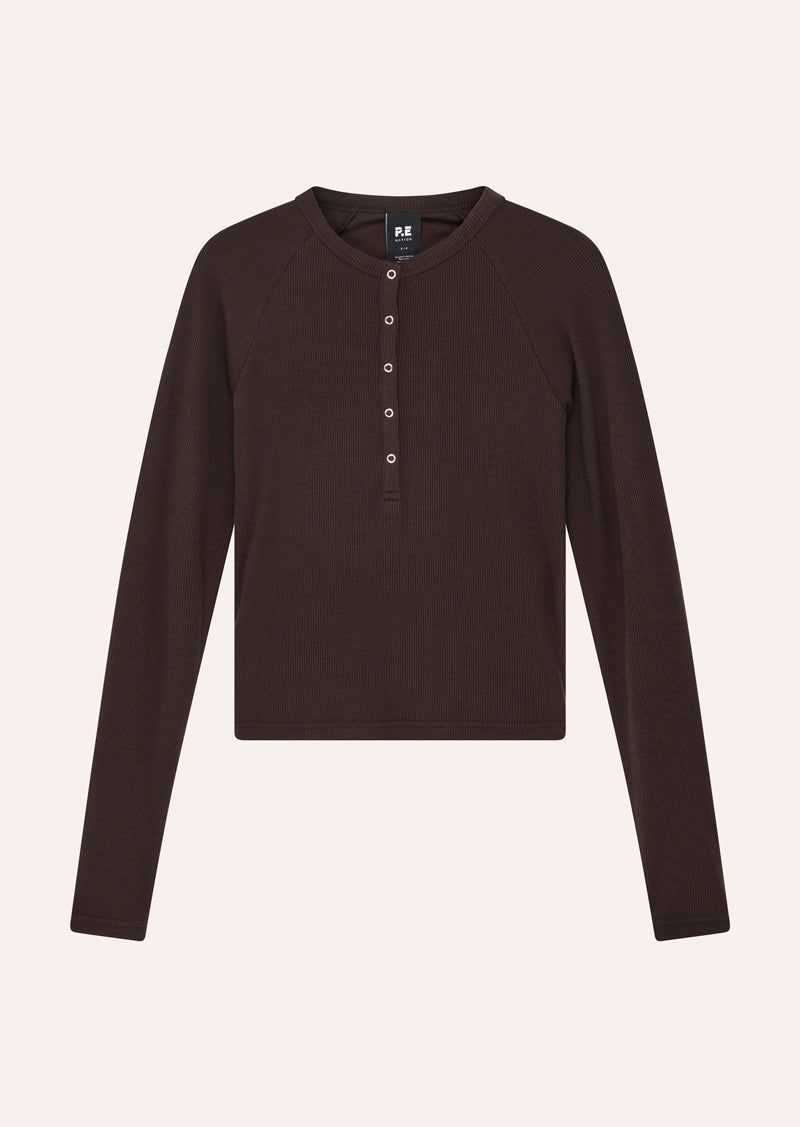 Prive Rib LS Tee | Espresso