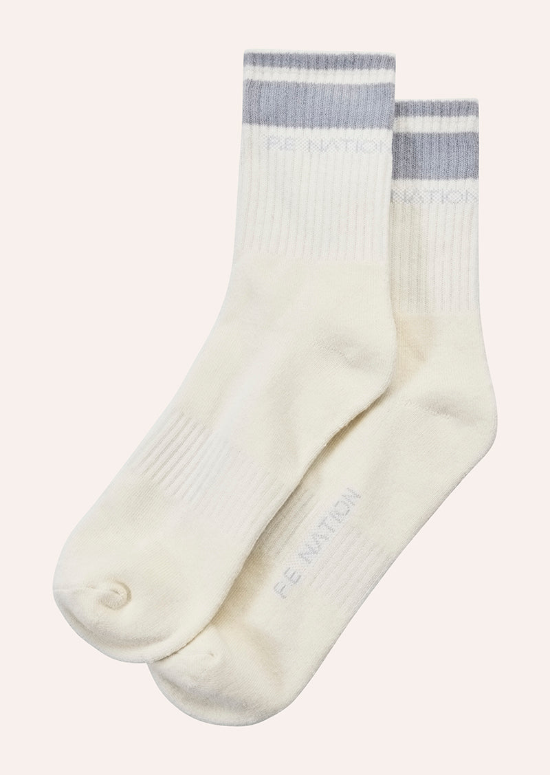 Homage Sock | Whisper White/Heather Blue