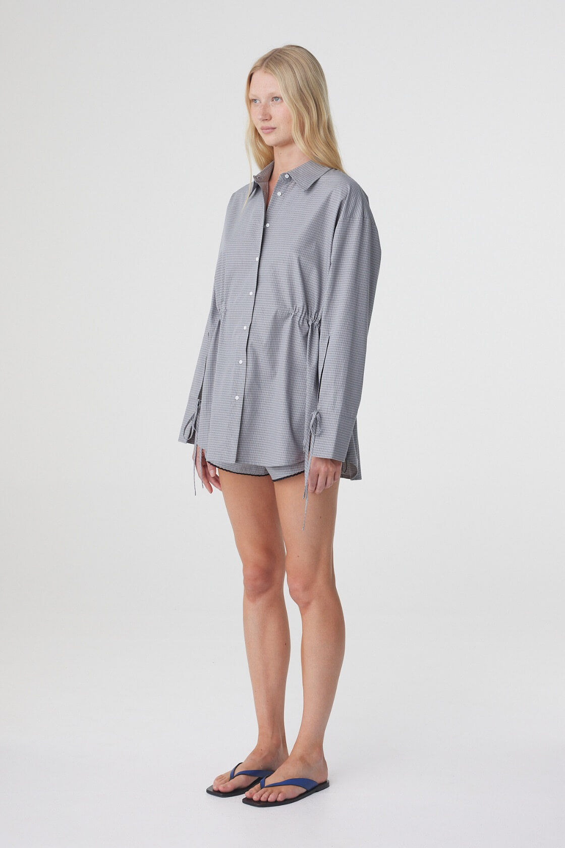 Sia Shirt | Muted Blue Check