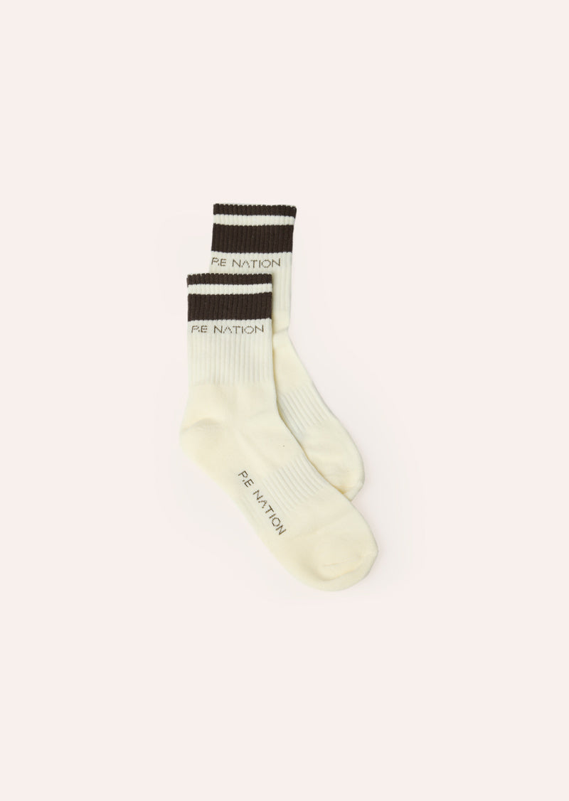 Homage Sock | Whisper White/Walnut
