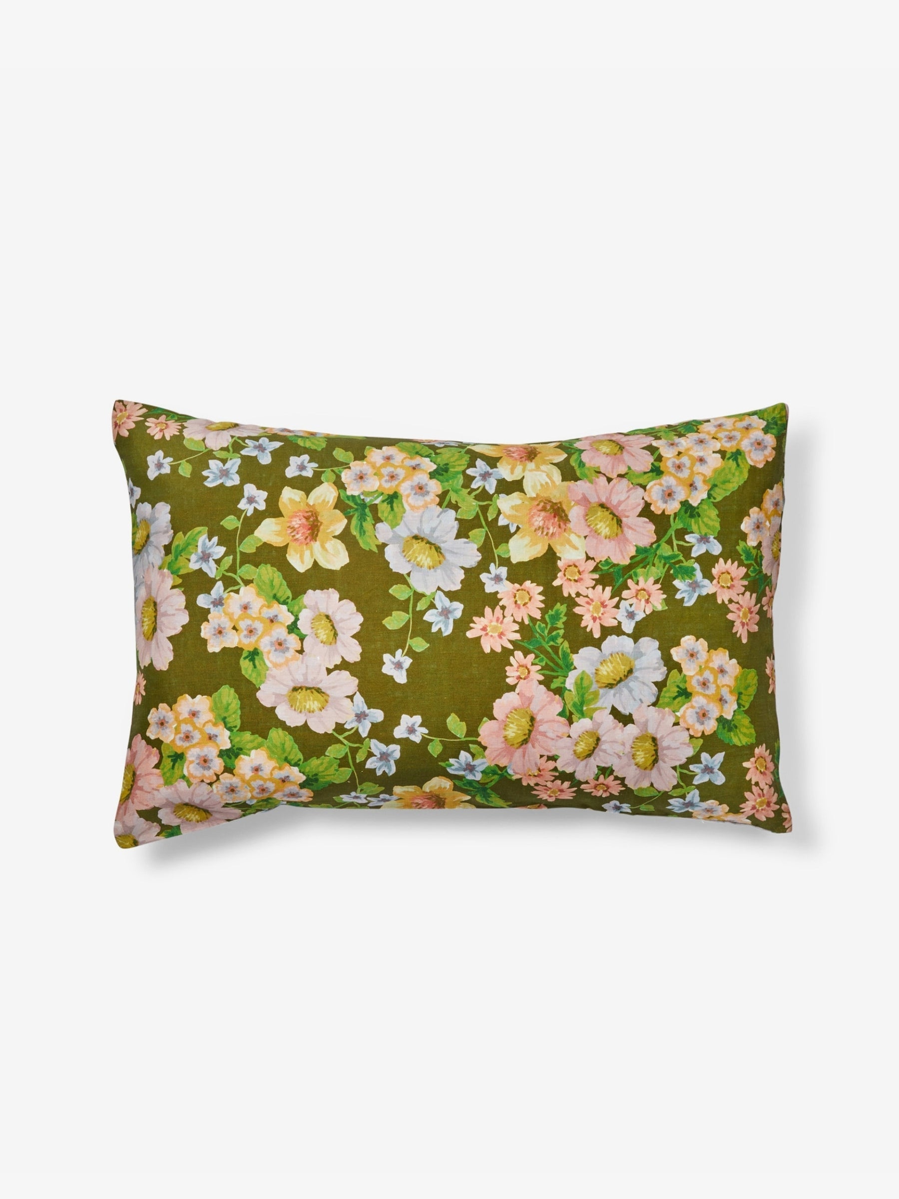 Buttercup Olive Linen Pillowcases 2P