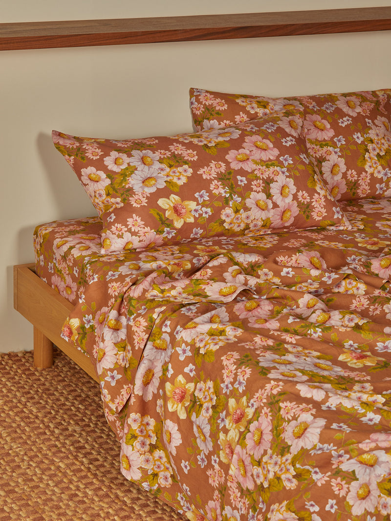 Buttercup Rust Linen Pillowcases 2P