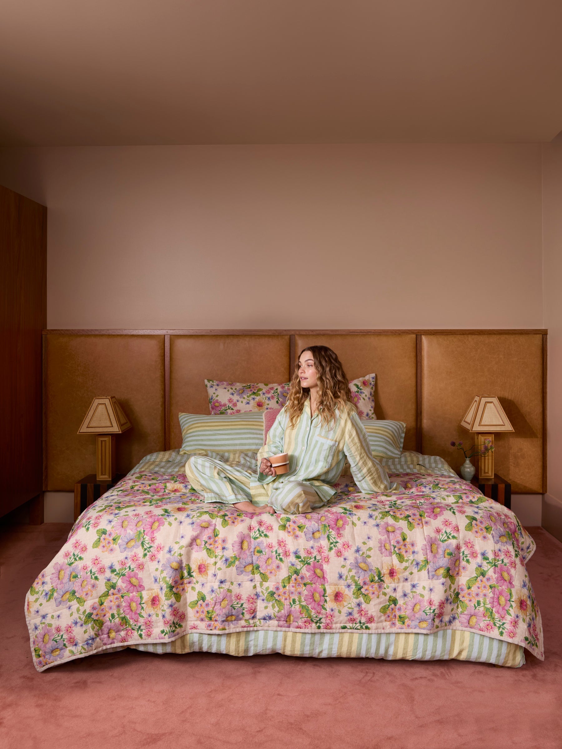 Buttercup Olive Multi Quilted Throw