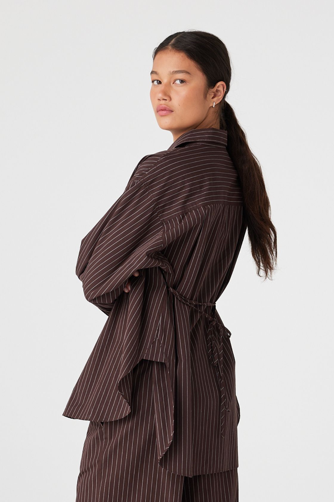 Rae Shirt | Espresso Stripe