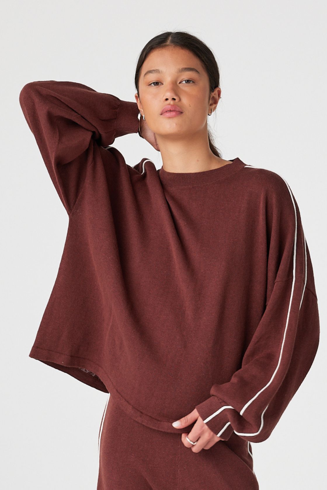 Pippa Long Sleeve Tee | Raisin & Cream