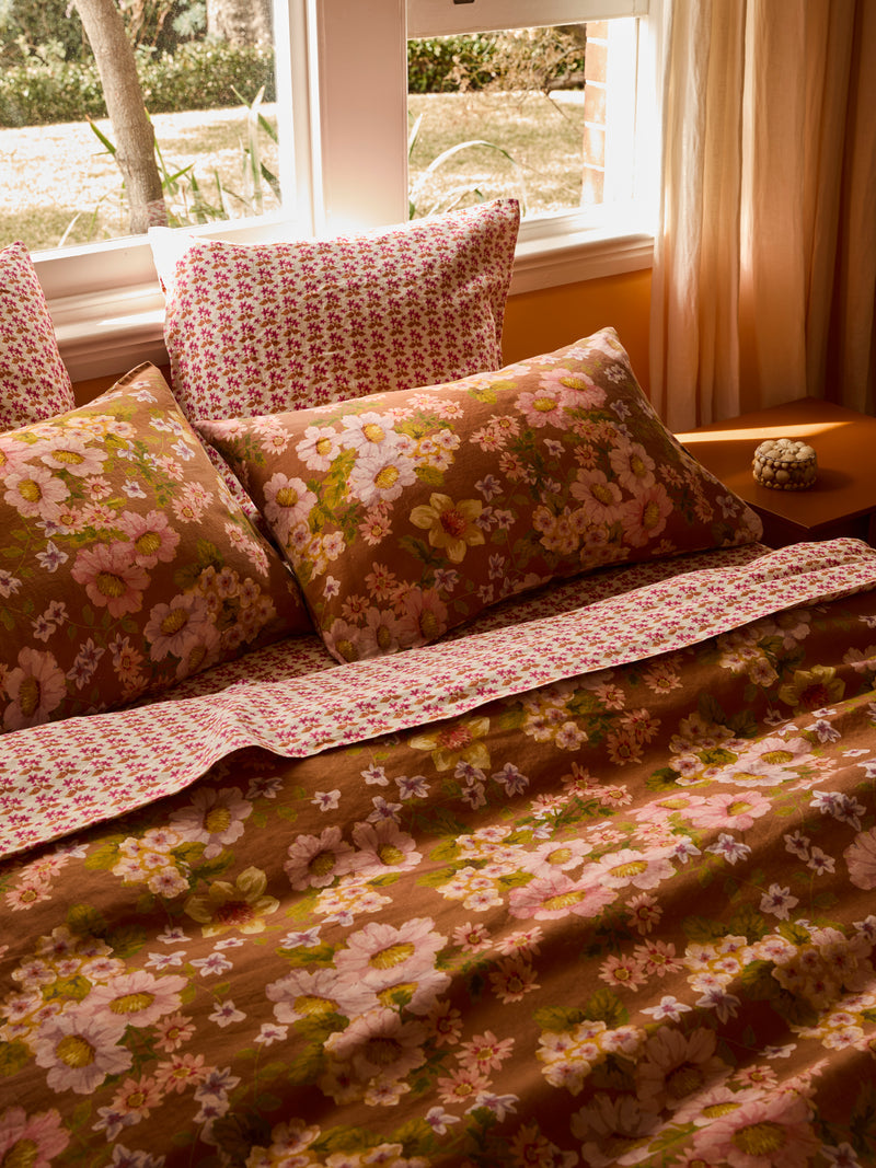 Buttercup Rust Linen Pillowcases 2P
