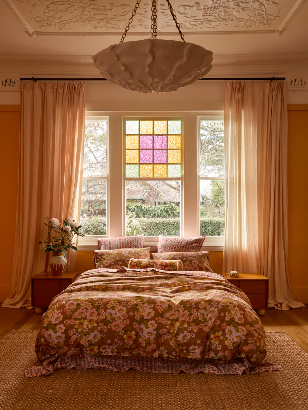 Buttercup Rust Linen Quilt Cover