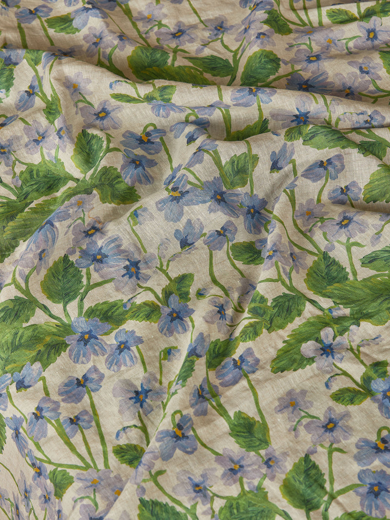 Lilas Blue Linen Quilt Cover