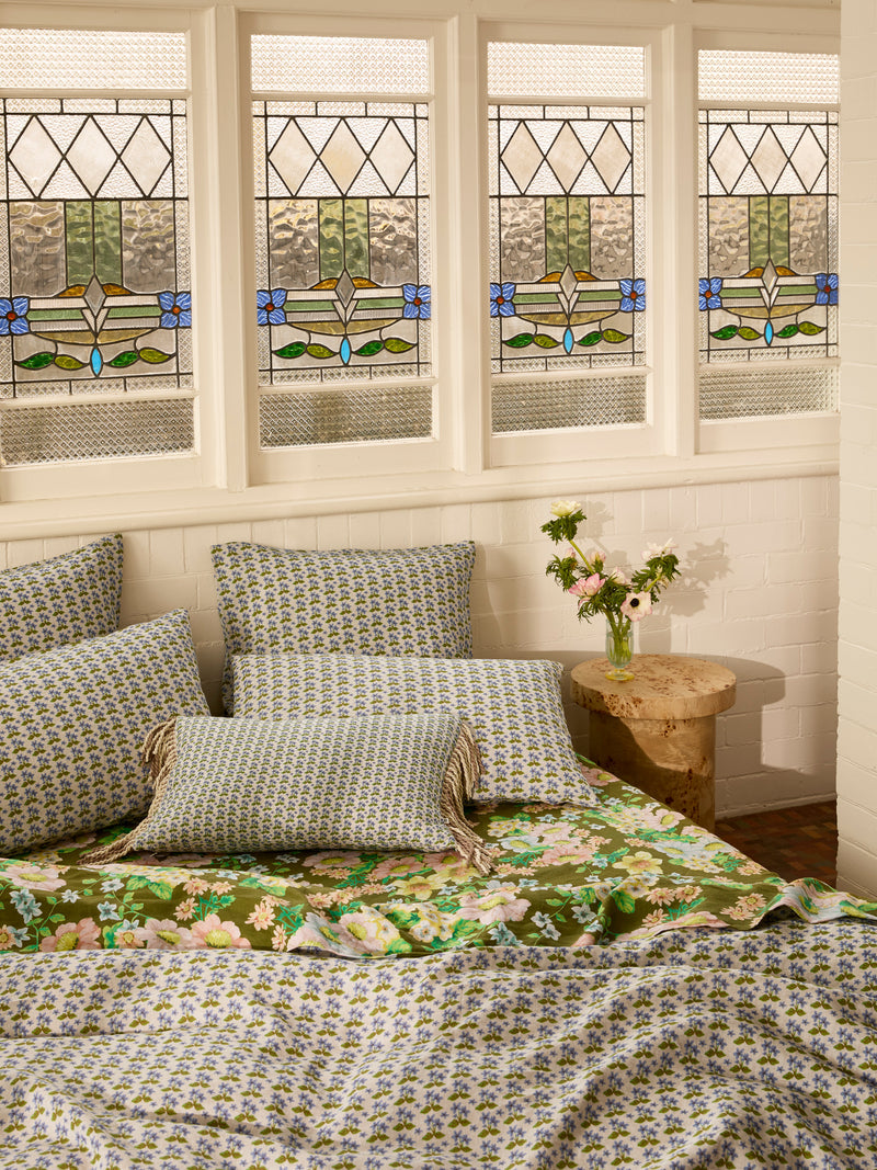 Petit Madeline Blue Linen Pillowcases 2P