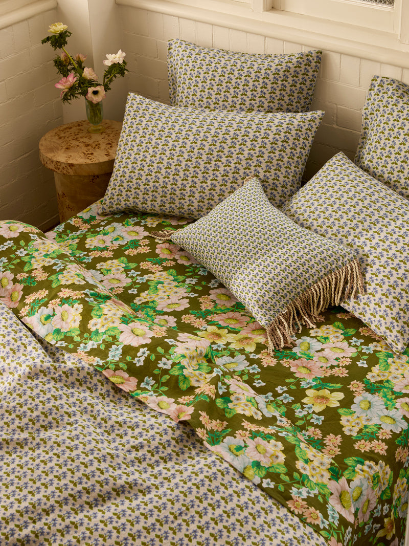 Buttercup Olive Linen Fitted Sheet