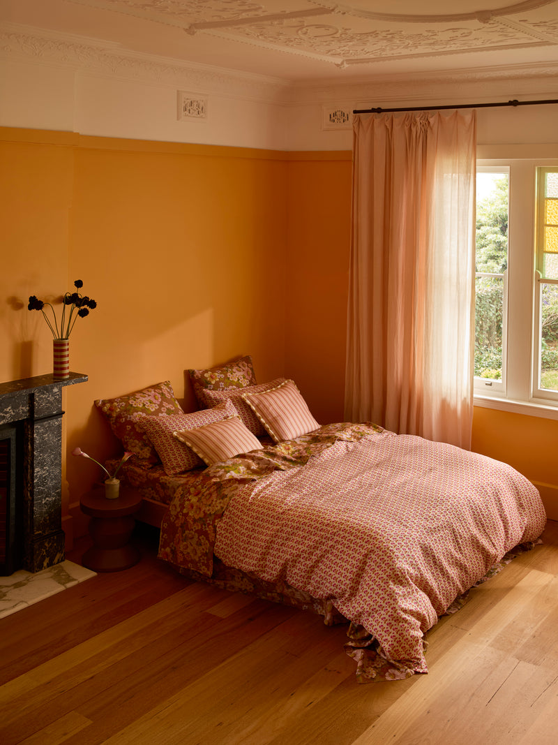 Buttercup Rust Linen Flat Sheet