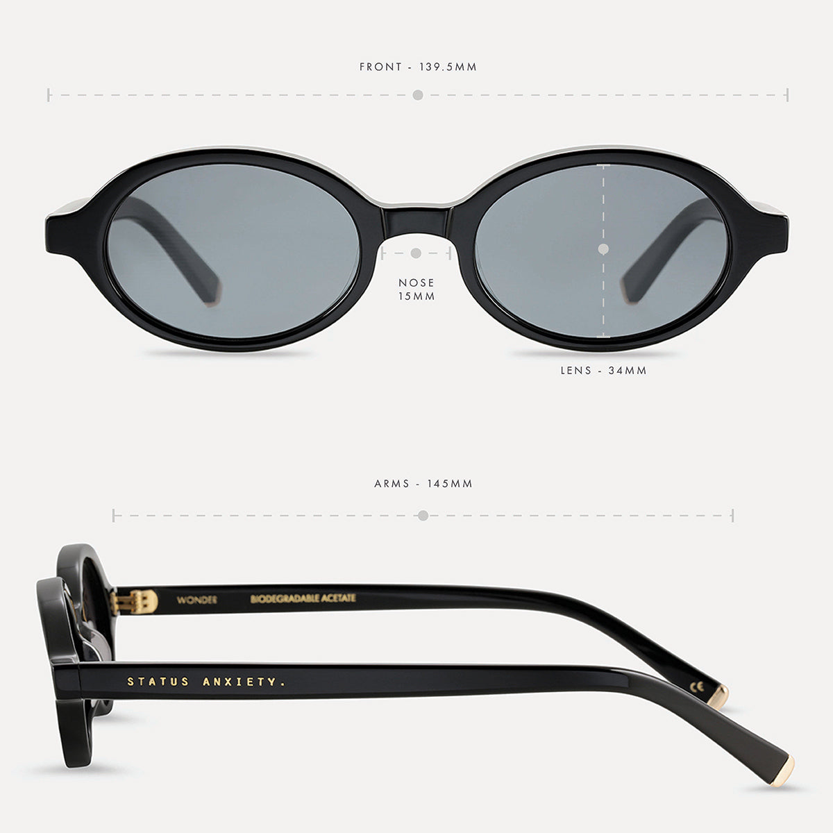 Wonder Sunglasses | Black/Gold