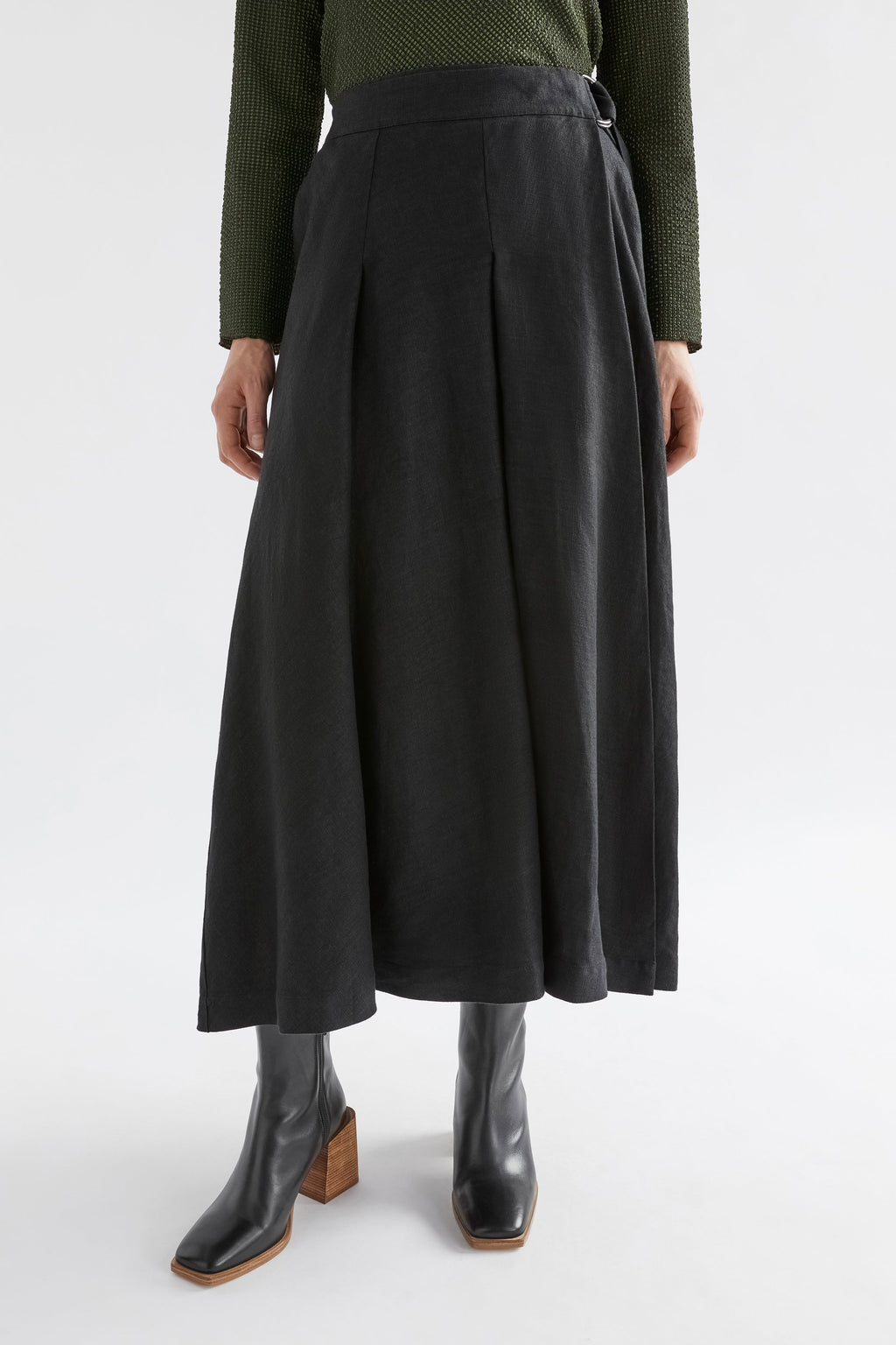Ativ Linen Skirt | Black