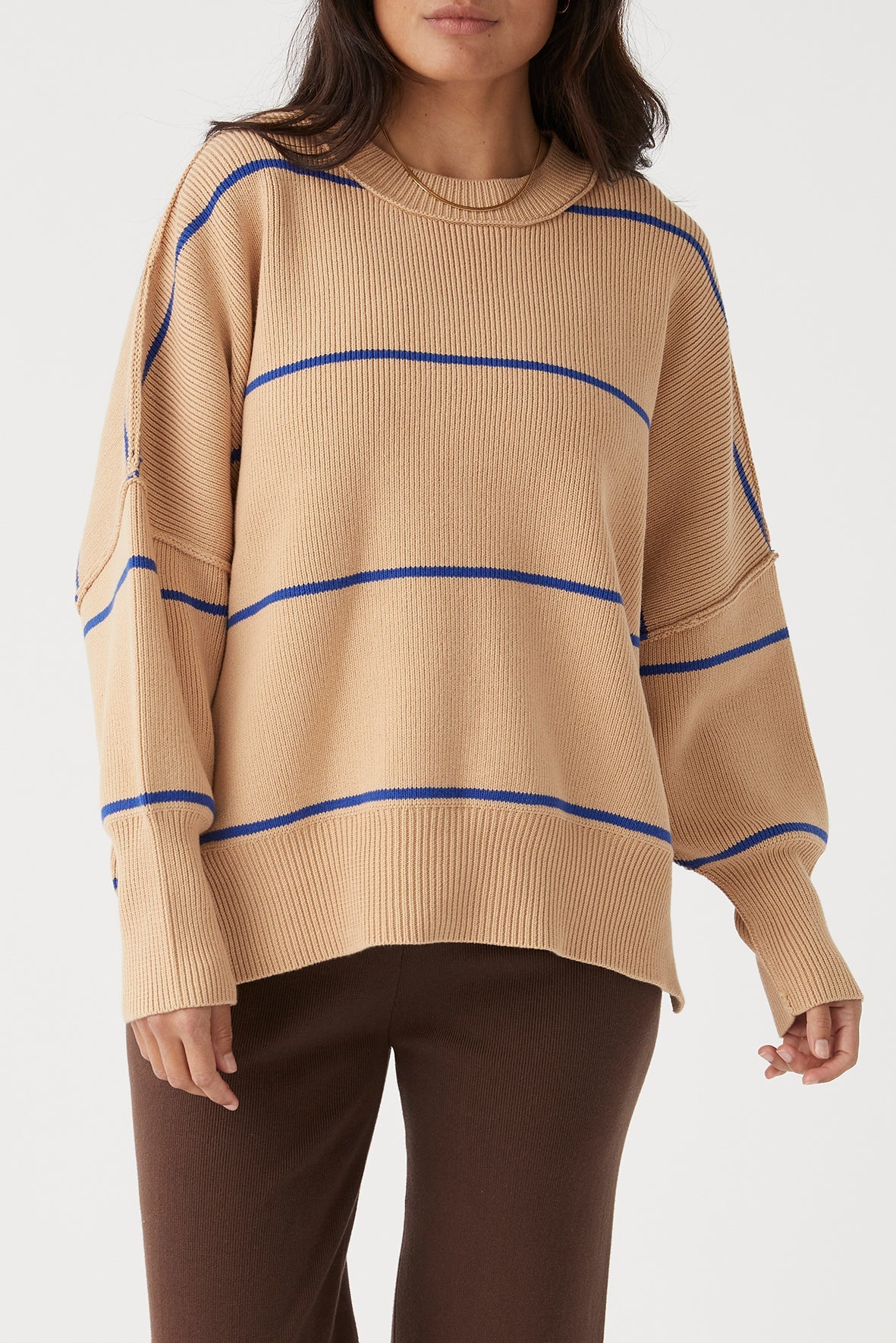 Harper Stripe Sweater | Honey/Sapphire
