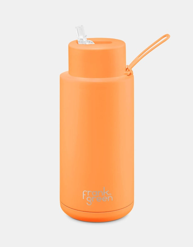 S/S Ceramic Reusable Bottle 34oz | Neon Orange