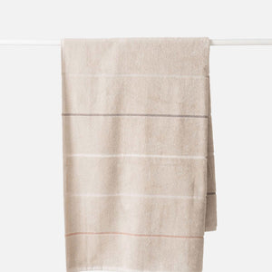 Pia Cotton Bath Towel | Oat/Multi - MOSS AND WILD