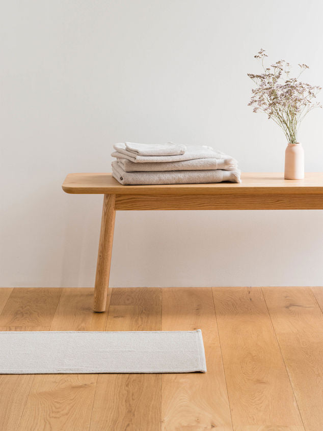 Ribbed Bath Towel | Oat - MOSS AND WILD