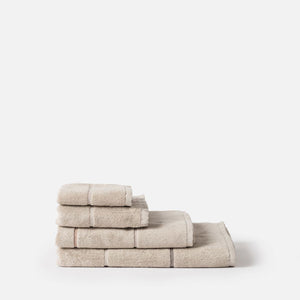 Pia Cotton Bath Towel | Oat/Multi - MOSS AND WILD